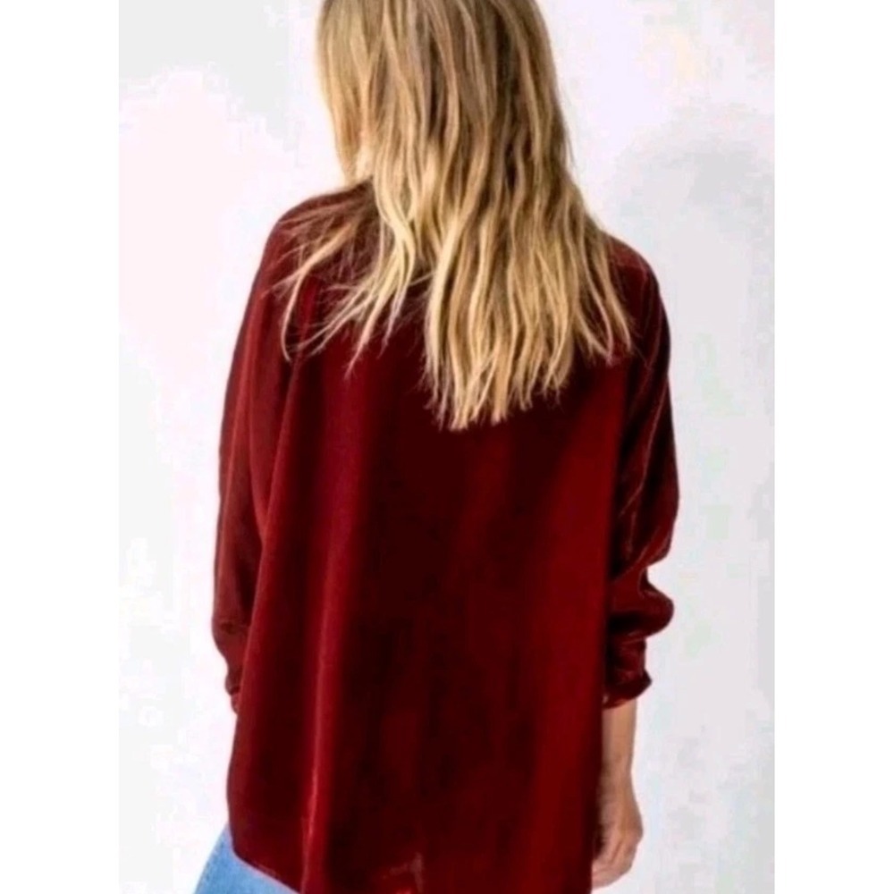 Natural Life Velvet Rust Button Front Oversized Shirt Sz XL Boho - Picture 8 of 8